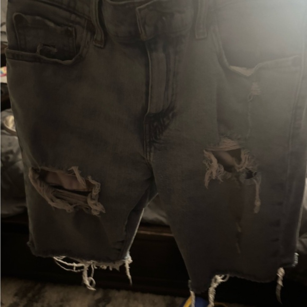 Levi Distressed Blue Denim Shorts